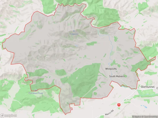 Whitecliffs, Canterbury Polygon Area Map