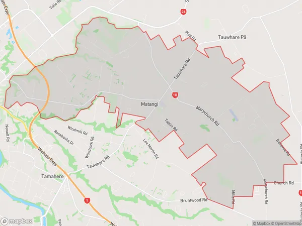 Matangi, Waikato Polygon Area Map