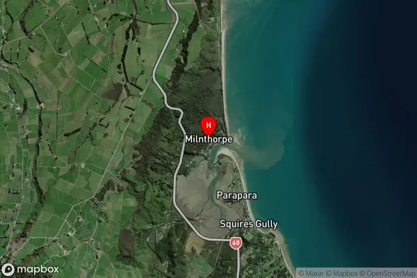 Milnthorpe,Tasman Satellite Map