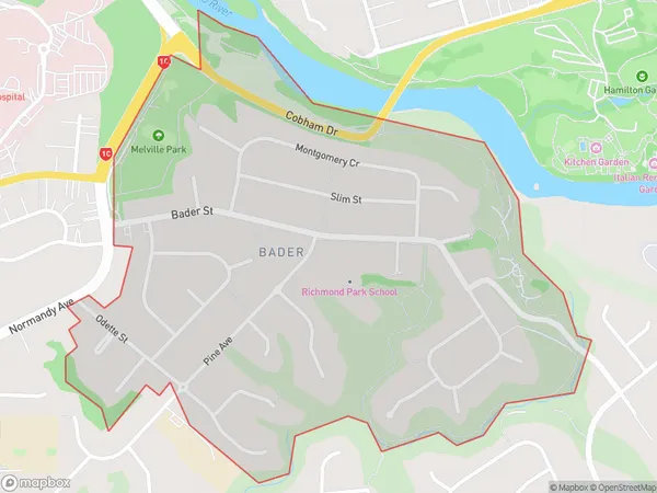 Bader, Waikato Polygon Area Map