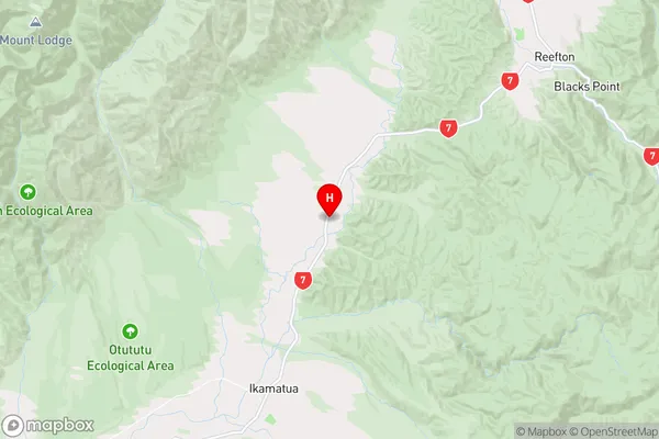 Mawheraiti,West Coast Region Map