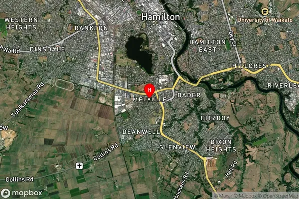 Melville,Waikato Satellite Map