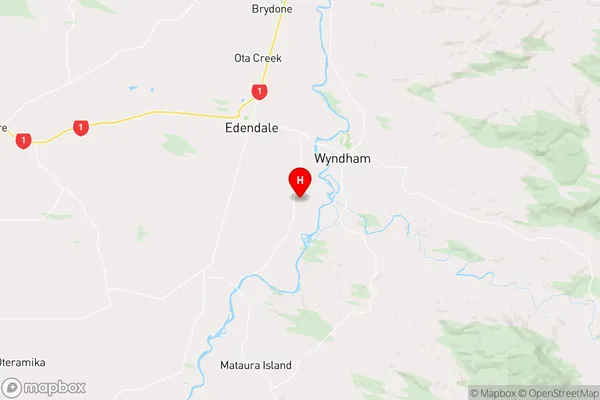 Menzies Ferry,Southland Region Map