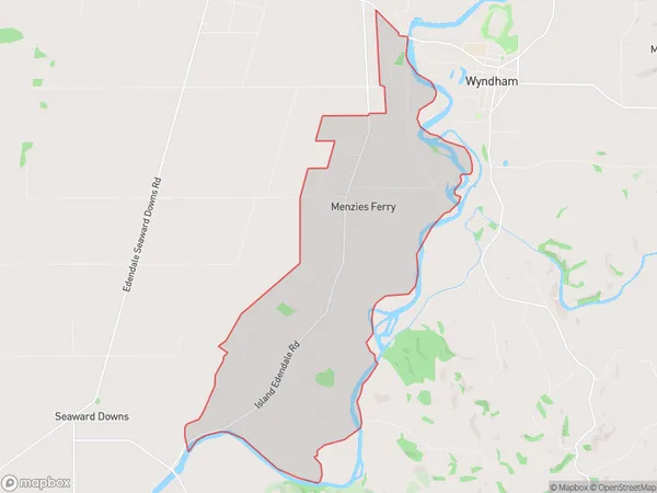 Menzies Ferry, Southland Polygon Area Map