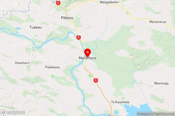 Meremere,Waikato Region Map