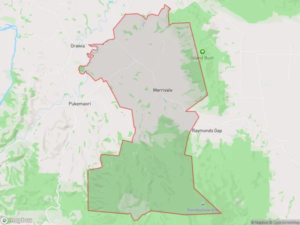 Merrivale, Southland Polygon Area Map