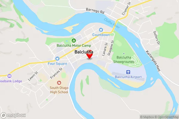 Balclutha,Otago Area Map