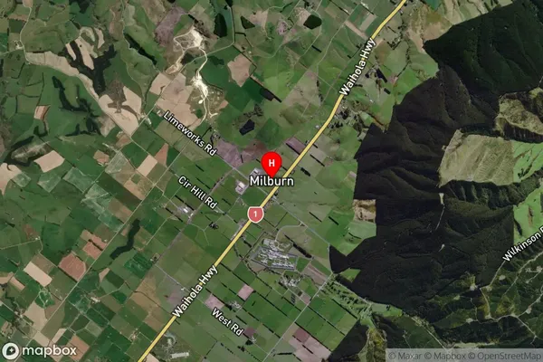 Milburn,Otago Satellite Map