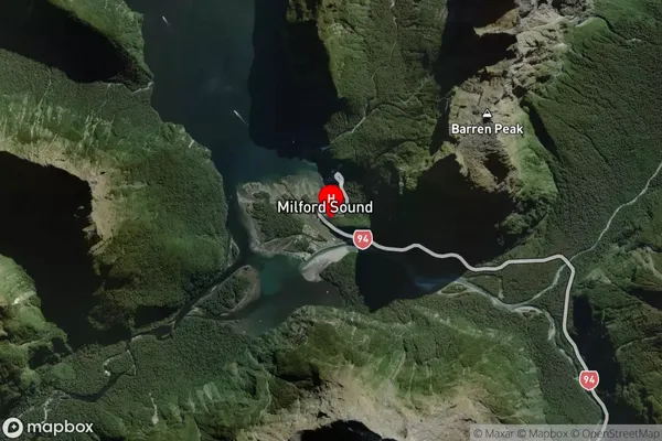 Milford Sound,Southland Satellite Map