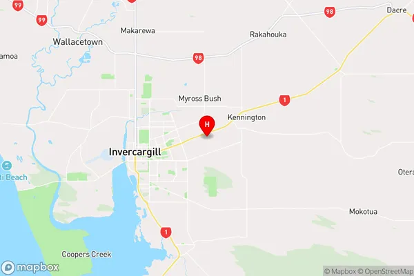 Mill Road,Southland Region Map