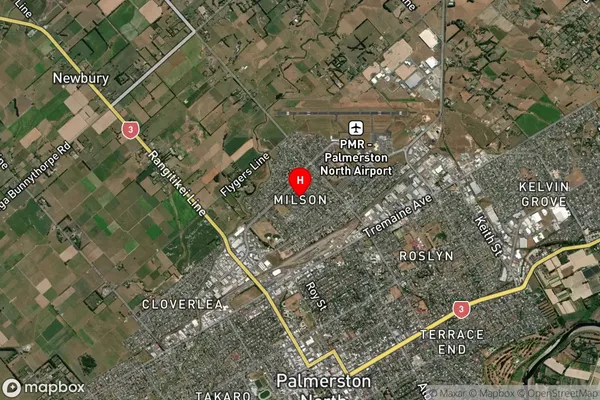 Milson,Manawatu-Wanganui Satellite Map