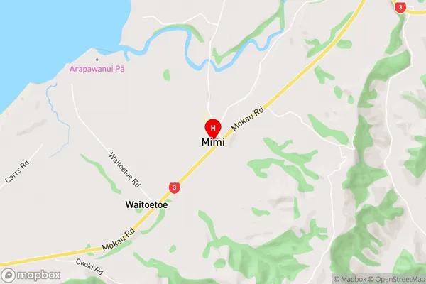 Mimi,Taranaki Area Map