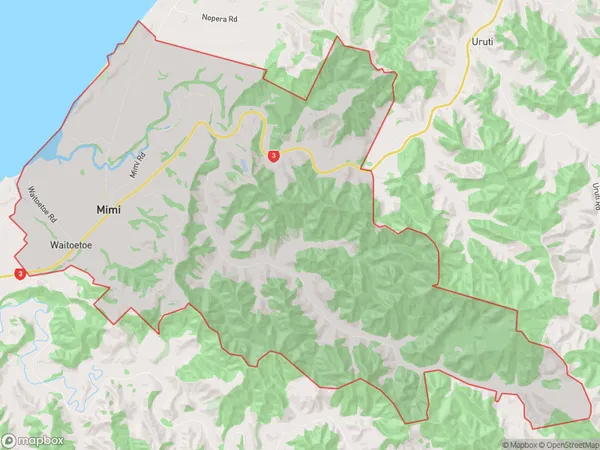 Mimi, Taranaki Polygon Area Map