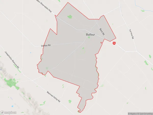 Balfour, Southland Polygon Area Map