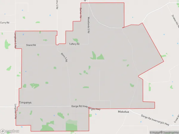 Mokotua, Southland Polygon Area Map