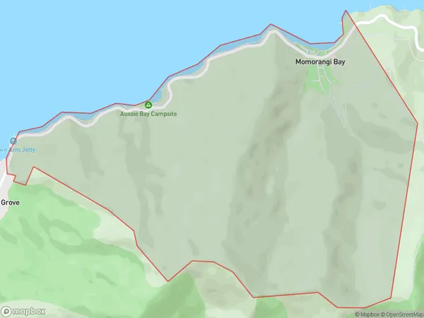 Momorangi Bay, Marlborough Polygon Area Map