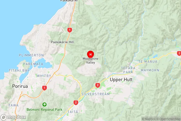 Moonshine Valley,Wellington Region Map