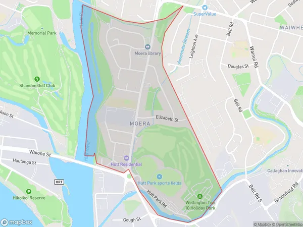 Moera, Wellington Polygon Area Map