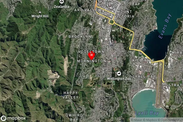 Mornington,Wellington Satellite Map