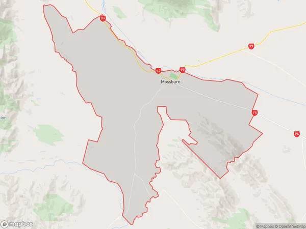 Mossburn, Southland Polygon Area Map