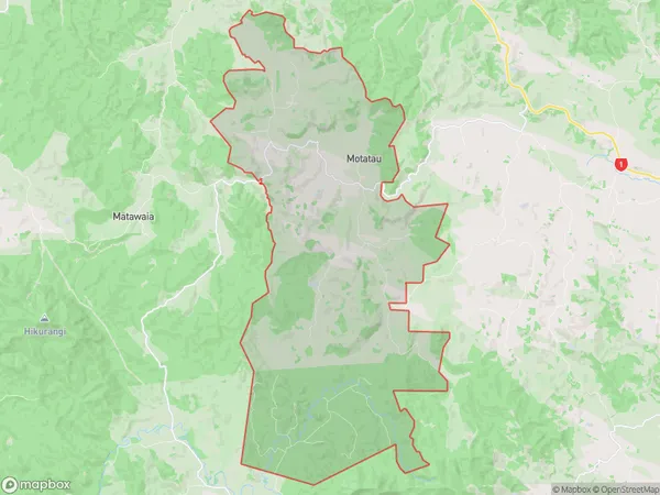 Motatau, Northland Polygon Area Map