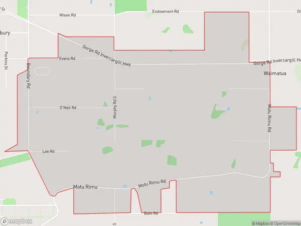 Motu Rimu, Southland Polygon Area Map