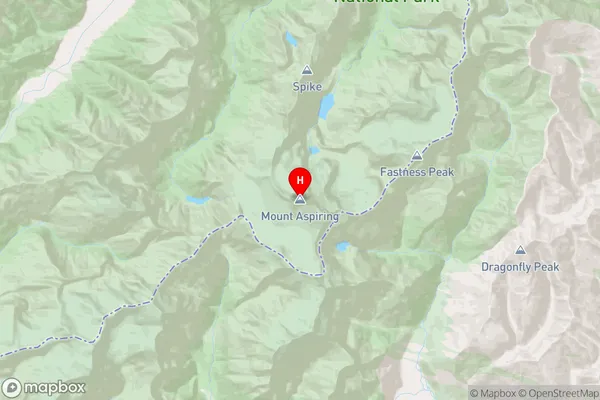 Mount Aspiring,West Coast Region Map