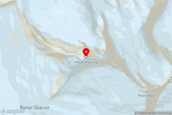 Mount Aspiring,West Coast Area Map