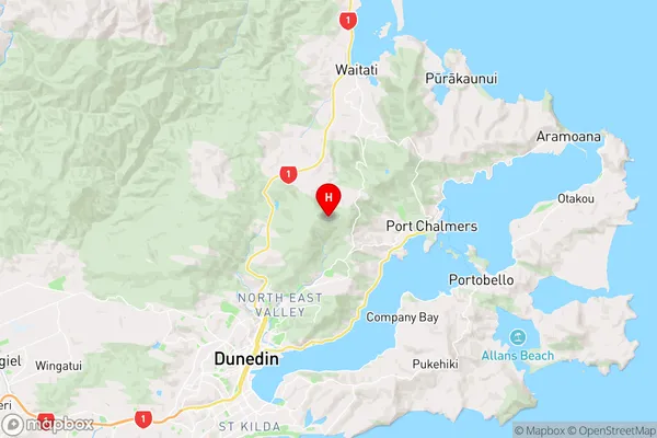 Mount Cargill,Otago Region Map