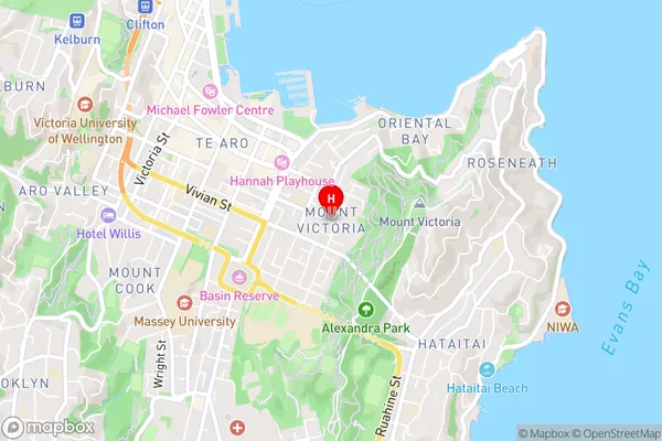 Mount Victoria,Wellington Area Map