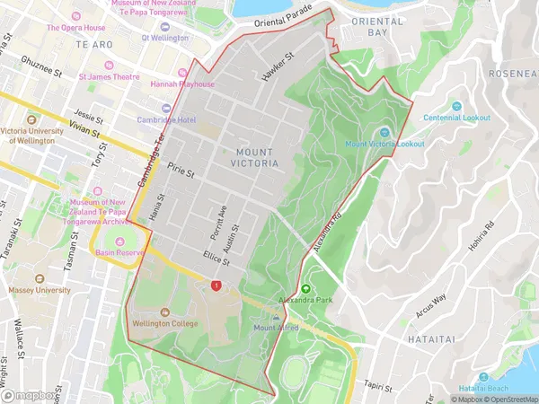 Mount Victoria, Wellington Polygon Area Map