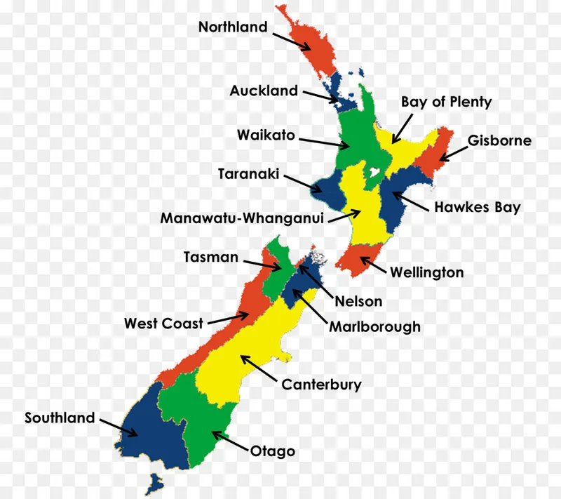 New Zealand Region & Capitals