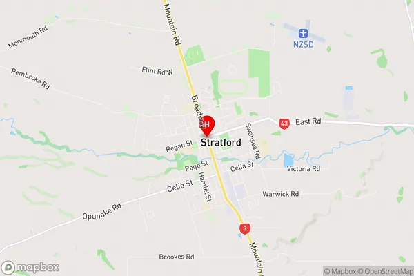 Stratford Surrounds, Taranaki Region Map