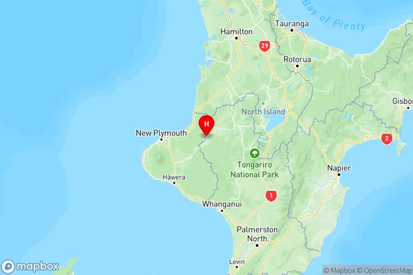 Tahora, Taranaki Region Map