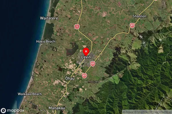 Levin, Manawatu-Wanganui Satellite Map