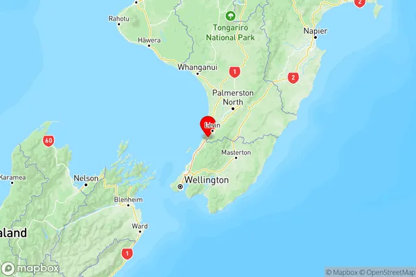 Manakau, Manawatu-Wanganui Region Map