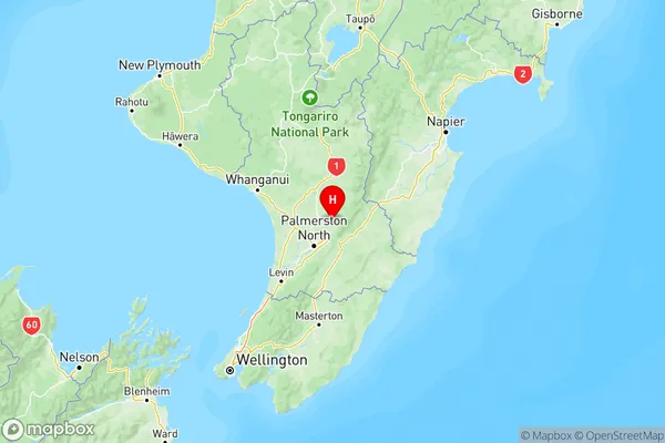 Pohangina, Manawatu-Wanganui Region Map