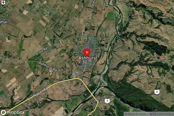 Ashhurst, Manawatu-Wanganui Satellite Map