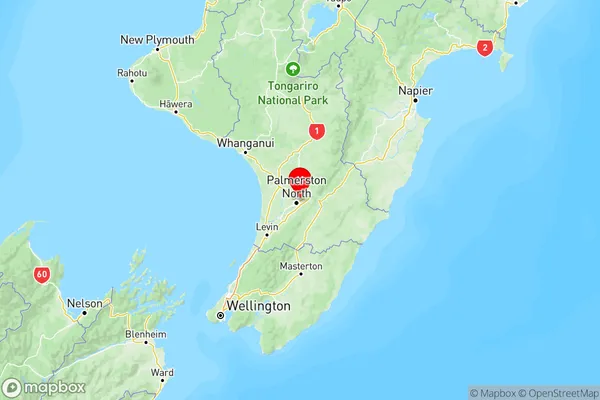 Kelvin Grove, Manawatu-Wanganui Region Map