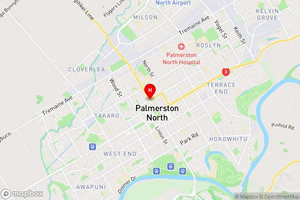 Palmerston North Central, Manawatu-Wanganui Region Map