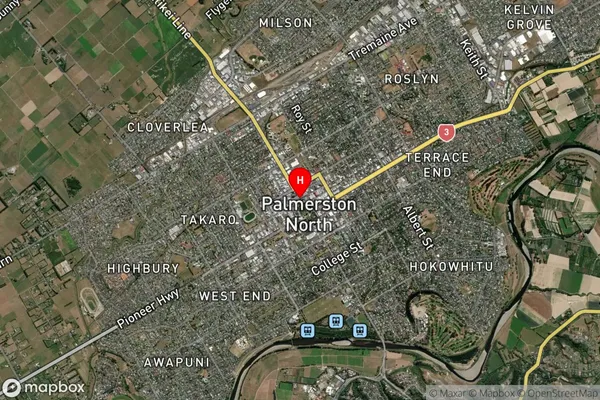 Palmerston North Surrounds, Manawatu-Wanganui Satellite Map