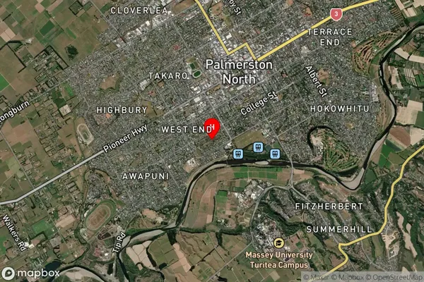 West End, Manawatu-Wanganui Satellite Map