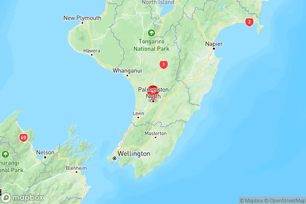 West End, Manawatu-Wanganui Region Map
