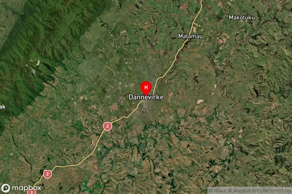 Dannevirke, Manawatu-Wanganui Satellite Map