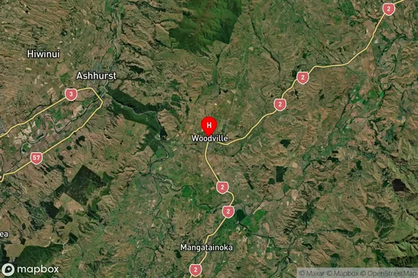 Woodville, Manawatu-Wanganui Satellite Map