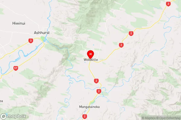 Woodville, Manawatu-Wanganui Region Map