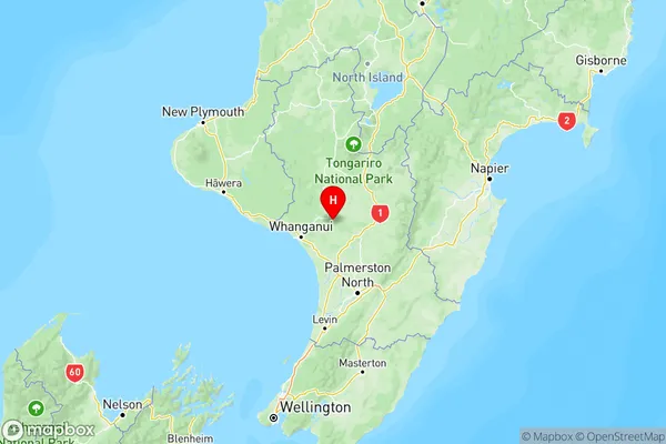 Mangamahu, Manawatu-Wanganui Region Map