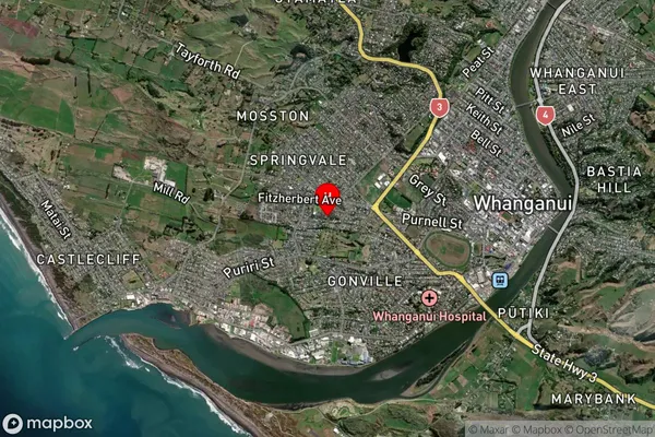 Tawhero, Manawatu-Wanganui Satellite Map