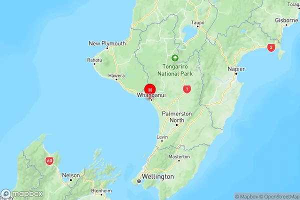 Tawhero, Manawatu-Wanganui Region Map