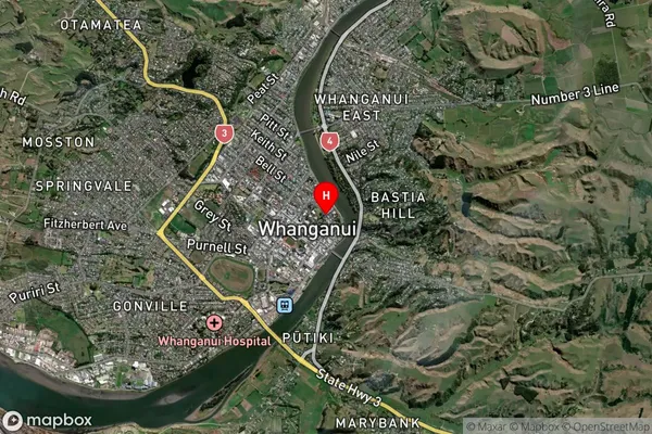 Whanganui Central, Manawatu-Wanganui Satellite Map